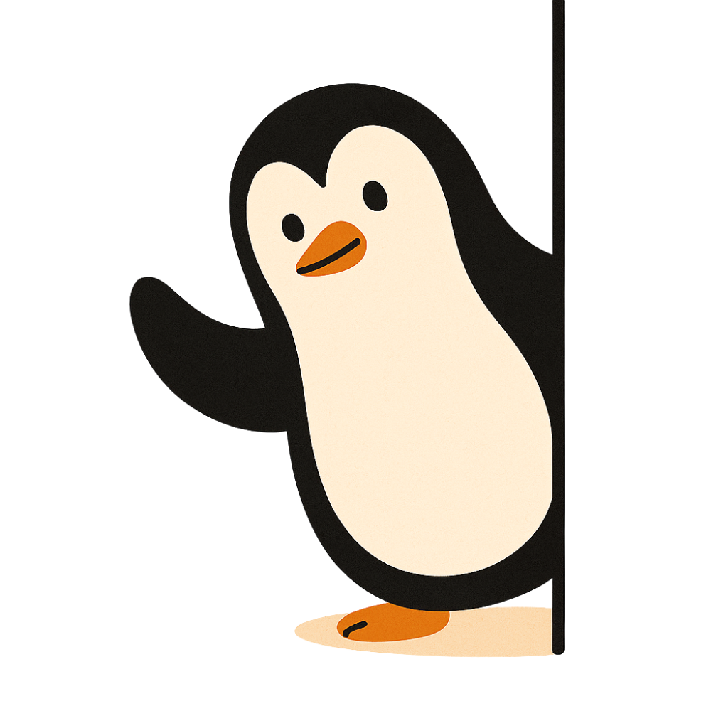 Cute penguin waving hello